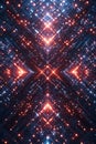 Abstract Red Blue Grid Network, Dynamic Digital Light Flow Technology Art Portrait Images Generative AI Royalty Free Stock Photo