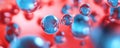 Abstract red and blue molecules in a scientific illustration Royalty Free Stock Photo