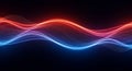 Abstract Red and Blue Neon Waves Flowing on a Dark Background Royalty Free Stock Photo