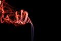 Abstract red blue smoke from aromatic sticks. Royalty Free Stock Photo