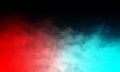 Abstract red and blue smoke mist fog on a black background.Smoke fog misty texture on isolated black background.Smoke fog misty te Royalty Free Stock Photo