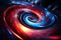 Abstract red and blue swirl with a dark center, resembling a vortex Royalty Free Stock Photo