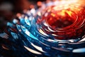 Abstract red and blue swirl with a dark center, resembling a vortex Royalty Free Stock Photo