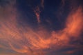 Abstract red and blue warm sky sunlight is beautiful nature sky Royalty Free Stock Photo