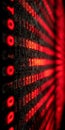 Abstract Red Blur Of Programming And Binary Code On A Computer Screen With Shallow Depth Of Field Royalty Free Stock Photo
