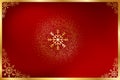 abstract red blurred gradient christmas and new year background with gold glitter snow, snowflakes vector illustration Royalty Free Stock Photo