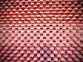 Abstract Red Brick Wall Pattern: Visual illusion and depth, modern aesthetic. Royalty Free Stock Photo