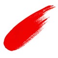 Abstract red brush paint   acrylic stroke isolated on  white background for your design. Royalty Free Stock Photo