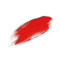 Abstract red brush paint  acrylic stroke isolated on  white background for your design. Royalty Free Stock Photo