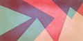 Abstract red burgundy blue and beige background with triangle shapes in modern clean material design with layers in elegant geomet