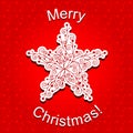 Abstract Red Christmas Star Snowflake Royalty Free Stock Photo