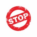 Abstract Red Circle Grunge Stop Rubber Stamps Sign Illustration Vector Royalty Free Stock Photo