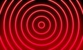 Abstract red circles neon glowing lines, tunnel light circles background. Royalty Free Stock Photo