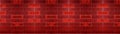 Abstract red colorful rustic brick tiles wall or floor texture background banner panorama Royalty Free Stock Photo