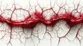 Abstract Red Cracked Texture, Blood Vessels Design, Creative Background Conceptual Art Royalty Free Stock Photo