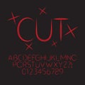 Abstract Red Cut Alphabet and Digit Vector Royalty Free Stock Photo