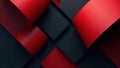 Abstract red and dark gray geometric shapes intertwined in an intriguing composition. Generative AI Royalty Free Stock Photo