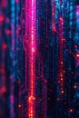 Abstract Red Data Flow Glowing Grid Digital Network Tech, Portrait Images Generative AI Royalty Free Stock Photo