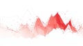Red Data Graph with Lines and Dots - Analytics, Finance, Technology Abstract Background Royalty Free Stock Photo