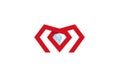 Abstract Red Diamond Letter M Symbol Design Logo Illustration Royalty Free Stock Photo