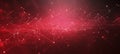 Abstract Red Digital Data Background, Network Connection with Dots and Lines Concept, Royalty Free Stock Photo