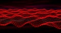 Abstract Red Digital Network Grid on Black Background Royalty Free Stock Photo