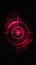 Abstract Red Digital Target With Particles And Light Effects Royalty Free Stock Photo