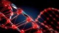 Abstract red DNA molecule structure background. Biochemistry, Genetics, Technology, Blood Donor Day concept. Helix