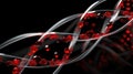 Abstract red DNA molecule structure background. Biochemistry, Genetics, Technology, Blood Donor Day concept. Helix