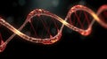 Abstract red DNA molecule structure background. Biochemistry, Genetics, Technology, Blood Donor Day concept. Helix