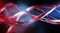 Abstract red DNA molecule structure background. Biochemistry, Genetics, Technology, Blood Donor Day concept. Helix Royalty Free Stock Photo