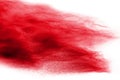 Abstract red dust explosion on white background Royalty Free Stock Photo