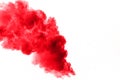 Abstract red powder splattered on white background, Freeze motion of red powder exploding Royalty Free Stock Photo