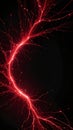 Abstract Red Energy Stream with Tiny Glowing Particles on Black Background Royalty Free Stock Photo