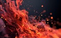 Abstract Red Fire Flames and Glowing Golden Sparks Exploding on Dark Background Dynamic Fluid Smoke Movement and Burning Embers Royalty Free Stock Photo