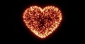 Abstract red fireworks festive fireworks for valentine`s day in the shape of a heart from glowing particles and magical energy Royalty Free Stock Photo