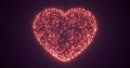 Abstract red fireworks festive fireworks for valentine\'s day in the shape of a heart Royalty Free Stock Photo