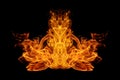 Abstract red flames isolated on a black background Royalty Free Stock Photo