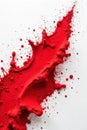 Abstract red fluid dynamic splash on white background a vivid artistic composition. Generative AI Royalty Free Stock Photo