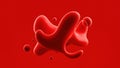 Abstract Red Fluid Forms