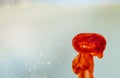 Abstract red food coloring bubble in water Royalty Free Stock Photo