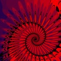 Abstract red fractal background Spiral Wings computer-generated wallpaper image. Fractal digital artwork. Royalty Free Stock Photo