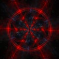 red fractal hexagonal pattern