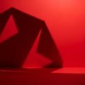 Abstract Red Geometric Shape with Shadow Effect Royalty Free Stock Photo