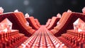 Abstract red geometric structure modern design architecture pattern Generative AI Royalty Free Stock Photo
