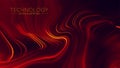 Abstract Red Geometrical Background. Connection structure futuristic technology red wave. Digital background with Royalty Free Stock Photo