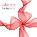 Abstract red gift bow made of transparent ribbons Royalty Free Stock Photo