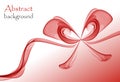 Abstract red gift bow made of transparent ribbons Royalty Free Stock Photo