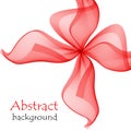 Abstract red gift bow made of transparent ribbons Royalty Free Stock Photo