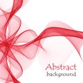 Abstract red gift bow made of transparent ribbons Royalty Free Stock Photo